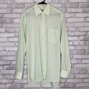 Burberry green button down dress shirt, 15.5